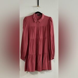 Trixxi size Large L pink Button Down Mini dress